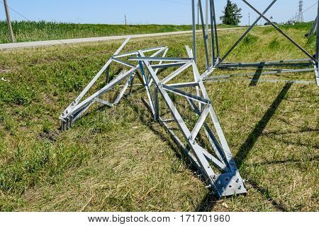 Assembly And Installation Of New Support Of A Power Line