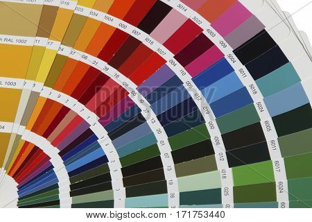 collection of ral colours on white background