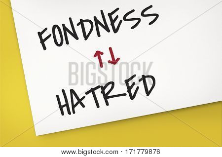 Antonyms Fondness Hatred Arrow Graphics