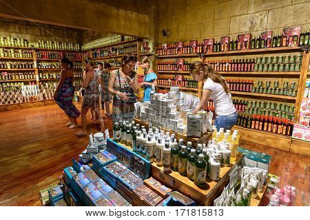 Kumluca, Turkey - June 20.2014. shop for the sale of the national food for tourists