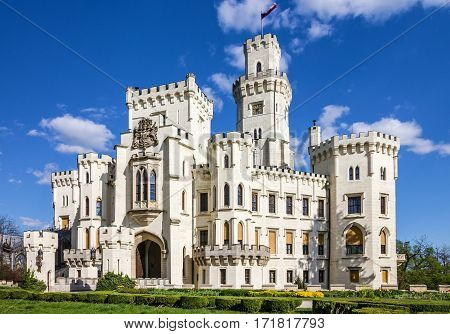 Castle Hluboka nad Vltavou, architecture, Czech Republic.