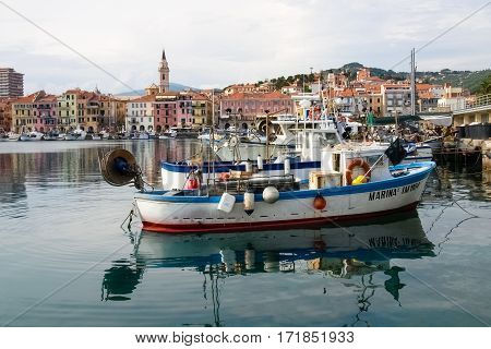 Several Fishing Boats Are Moored.