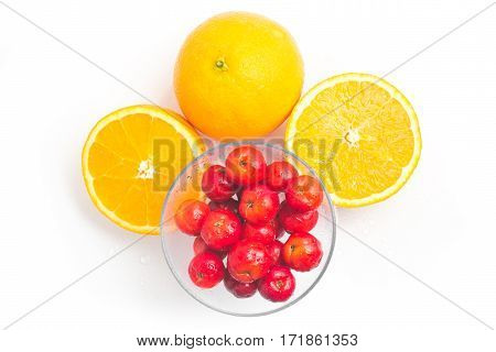 Brazilian Acerola Cherry And Orange Fruit