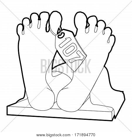 Dead body icon. Outline illustration of dead body vector icon for web