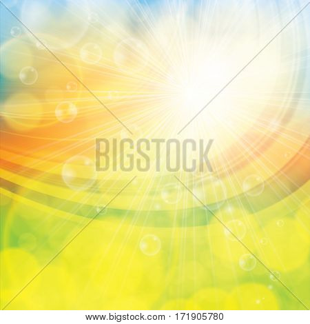 Sunny spring bright colorful summer abstract background