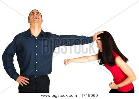 흰색 바탕에 사업가와 싸우고 있는 사업가