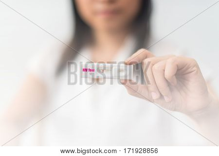Rapid test cassette for HIV test The result showed Negative