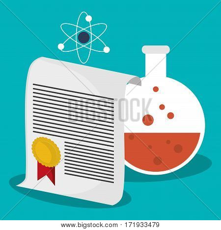 science test tube certificate atom school vector illustration eps 10