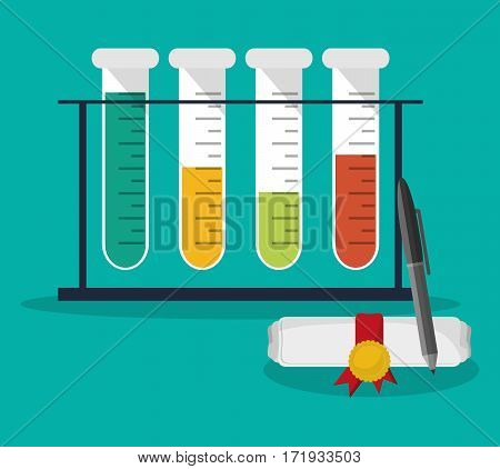 testt tube certificate and pen school icon vector illustration eps 10