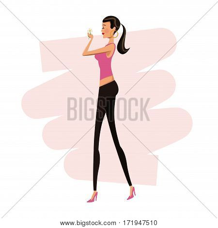 happy woman fashion slim vector illustration eps 10