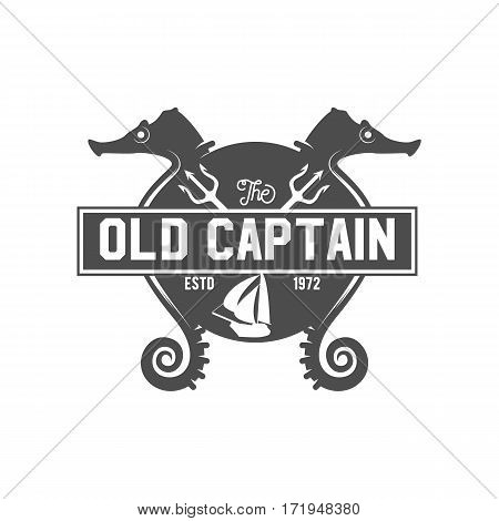 Vintage yacht club badge and logotype. Vintage retro nautical  emblem and label. Yackting logo