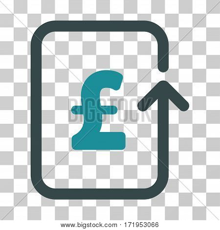 Reverse Pound Transaction vector pictograph. Illustration style is a flat iconic bicolor soft blue symbol on a transparent background.