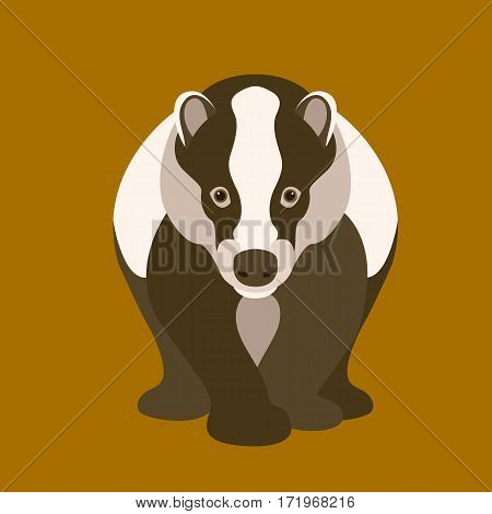 badger vector illustration style Flat front side
