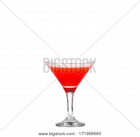 Neckline Red Cocktail Isolated On White Background
