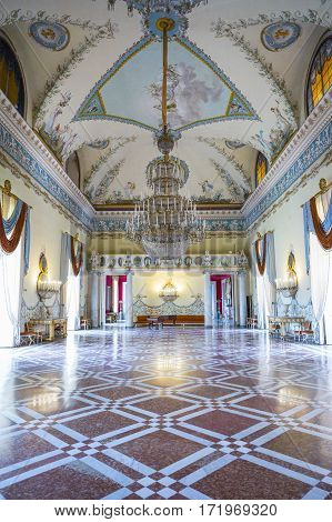 Naples Italy - June 18 2016: The hall of the Capodimonte royal palace