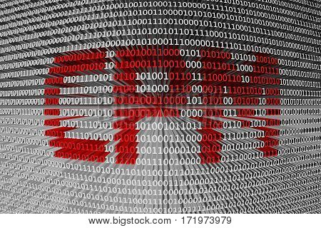 cpm is presented in the form of binary code 3d illustration
