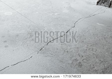 Crack In Cement Floor From Shrinkage Of House