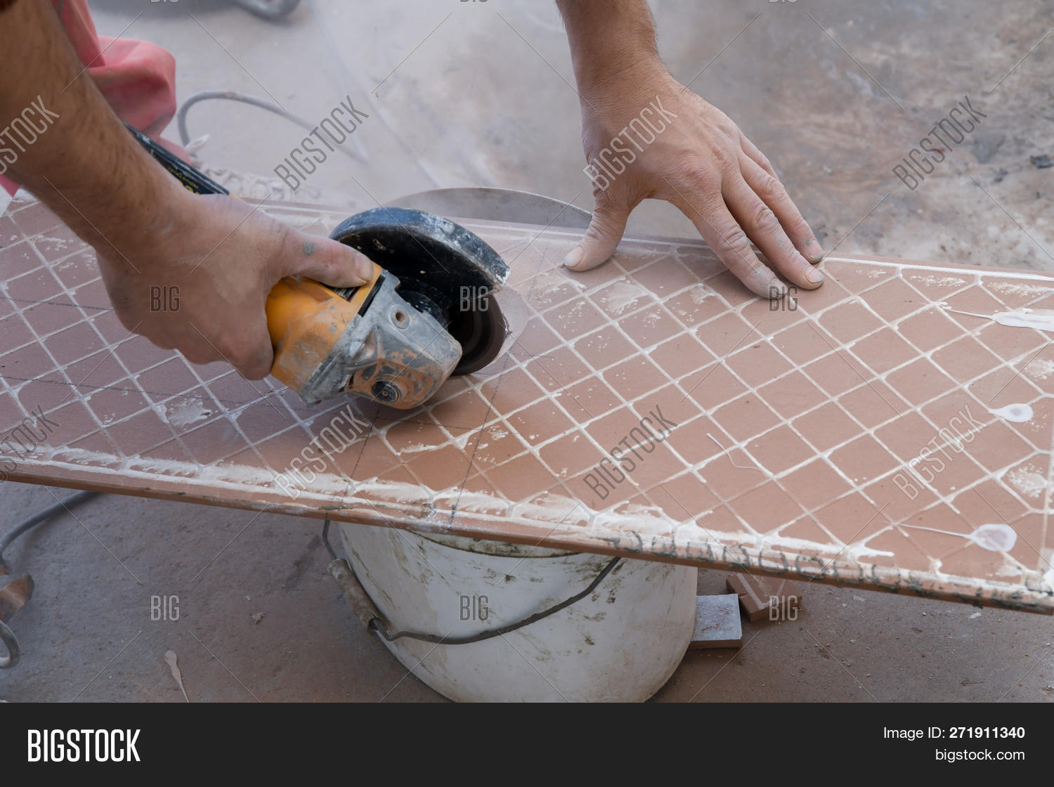 Cutting Ceramic Tiles Image Photo Free Trial Bigstock