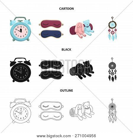 Vector Design Of Dreams And Night Symbol. Set Of Dreams And Bedroom Stock Symbol For Web.
