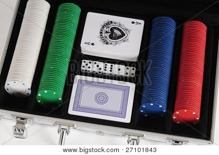 Poker set.