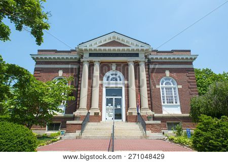 Stoughton, Ma, Usa - Jun. 13, 2017: Stoughton Historical Society Building At Park Street, Stoughton,