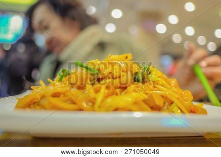 Close Up Chinese Shahe Fen Noodle On Wangfujing Walking Street In Beijing City,china Travel