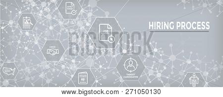 New Employee Hiring Process Icon Set W Web Header Banner
