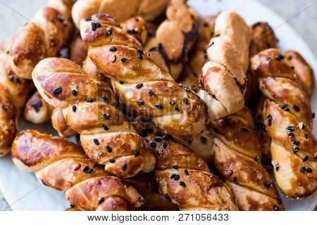 Turkish Salted Cookies With Black Cumin / Burgu Kurabiye.
