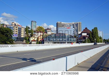Sochi, Russia - September, 2014: Vereshchaginsky Viaduct. Kurortniy Prospect In Sochi