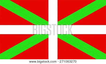 The Basque National Flag Of Basque Country (euskera) - Isolated Illustration
