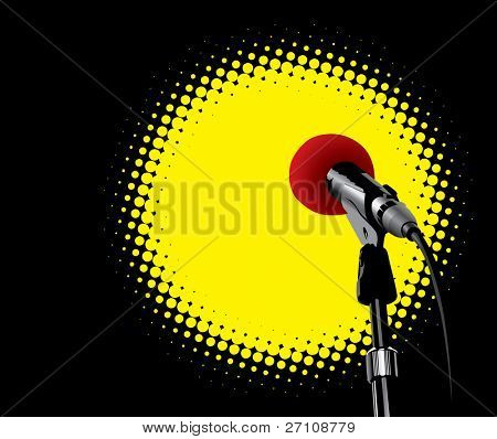 麦克风在聚光灯 （矢量）。在画廊还可用 XXL jpeg 的版本此图像。