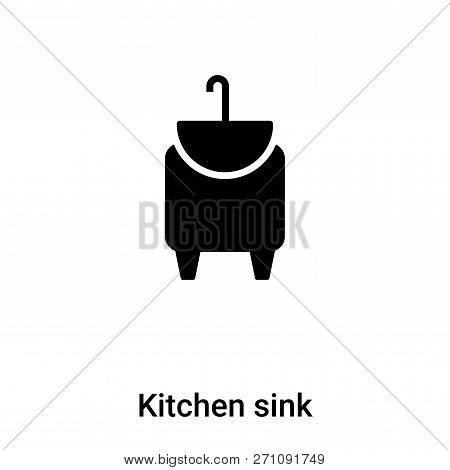 Kitchen Sink Icon In Trendy Design Style. Kitchen Sink Icon Isolated On White Background. Kitchen Si