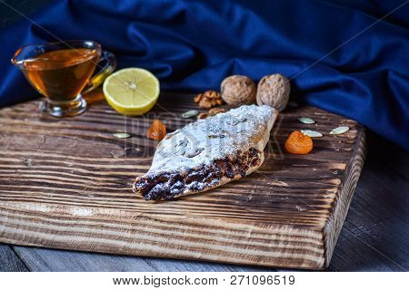 Oriental Recipe. Dessert With Dried Fruits, Lemon And Honey