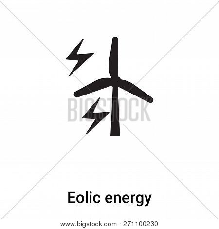 Eolic Energy Icon In Trendy Design Style. Eolic Energy Icon Isolated On White Background. Eolic Ener