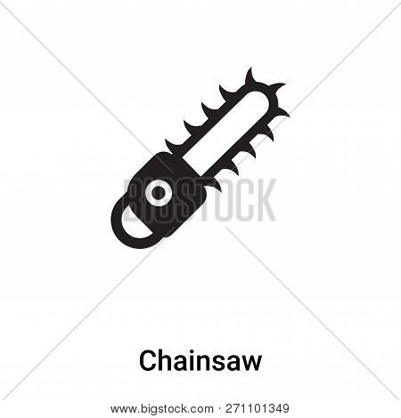 Chainsaw Icon In Trendy Design Style. Chainsaw Icon Isolated On White Background. Chainsaw Vector Ic