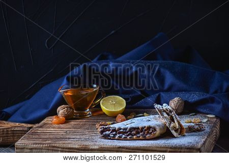 Roll Cookies With Nuts On A Wooden Table. Georgian Dessert.