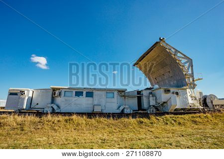 Radio Telescope Satellite Antenna Unit At Sunny Day.