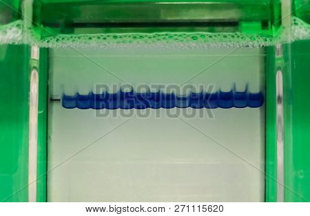 Electrophoresis, Separation Technique Of Proteins And Nucleic Acids. Fifteen Lanes Running Through A