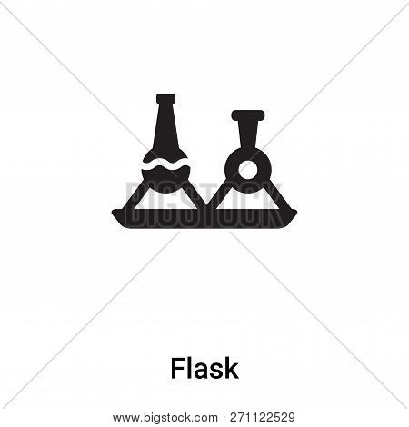 Flask Icon In Trendy Design Style. Flask Icon Isolated On White Background. Flask Vector Icon Simple