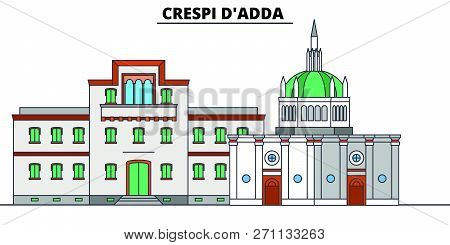 Crespi Dadda  Line Travel Landmark, Skyline, Vector Design. Crespi Dadda  Linear Illustration.