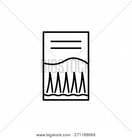 Black & White Vector Illustration Of Grass Seed Packet. Line Icon Of Lawn Seed In Pack. Gardening & 
