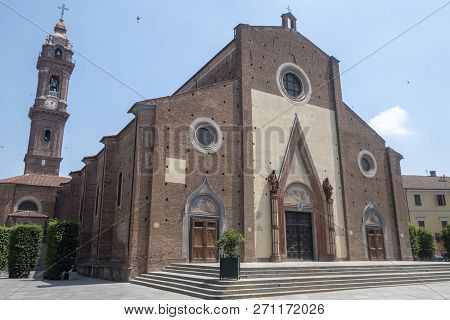 Saluzzo, Cuneo, Piedmont, Italy: Facade Of The Historic Cathedral (duomo)