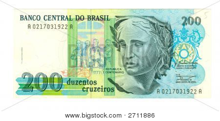 200 Cruzeiro Bill z Brazílie