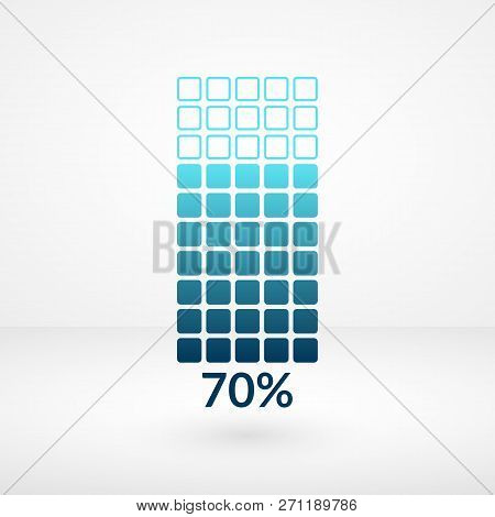 Seventy Percent Square Chart Isolated Symbol. Percentage Vector Element. Infographic Diagram Sign. B