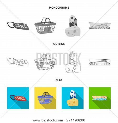 Isolated Object Of Food And Drink Symbol. Set Of Food And Store Stock Vector Illustration.