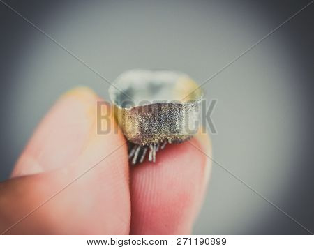 Small Object Printed On Metal 3d Printer Macro.