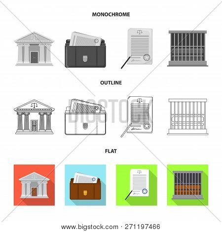Vector Design Of Law And Lawyer Icon. Set Of Law And Justice Vector Icon For Stock.