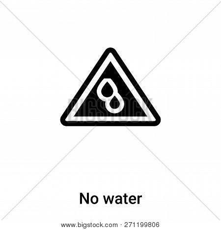 No Water Icon In Trendy Design Style. No Water Icon Isolated On White Background. No Water Vector Ic