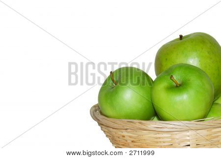 Qualche mela verde nel cesto