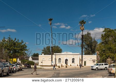 Clanwilliam, South Africa, August 22, 2018: A Street Scene, With The Historic Jail, Now A Museum, Pe